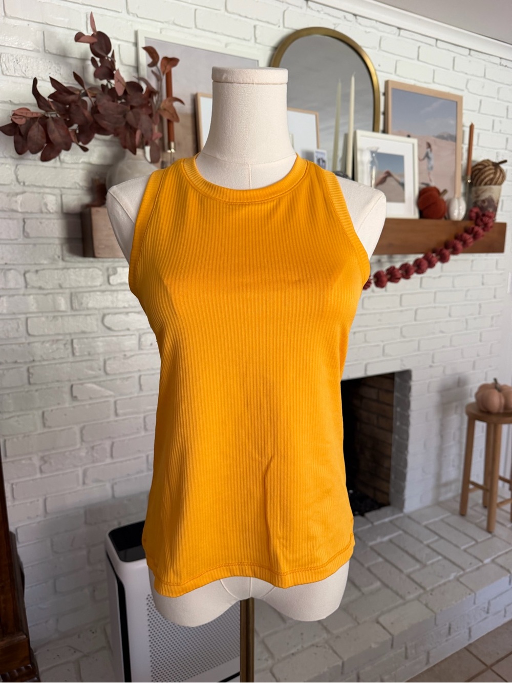 CALIA by Carrie Underwood Ribbed Tank Top in Mustard